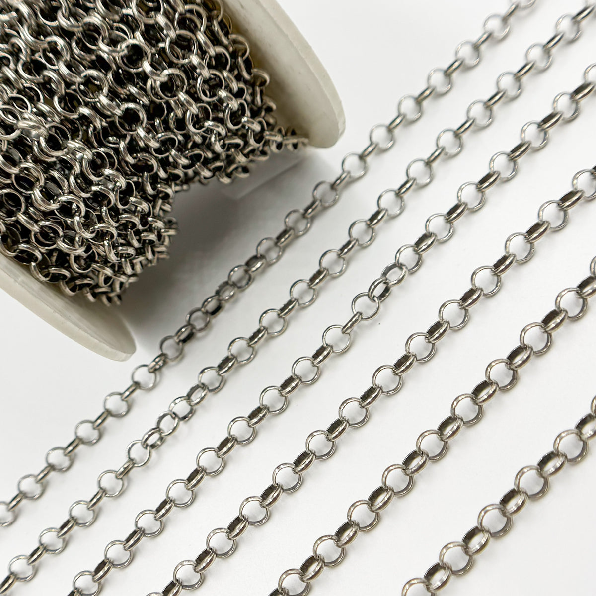 Sterling Silver Oxidized Rolo Chain