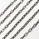 Load image into Gallery viewer, Oxidized Sterling Silver Flat Thick Cable Chain