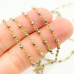 Load image into Gallery viewer, Pyrite Gold Plated Wire Wrap Chain