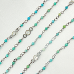 Load image into Gallery viewer, Chrysocolla and C.Z. Oxidized Wire Chain.