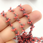Load image into Gallery viewer, Red Coral Cluster Dangle Wire Chain