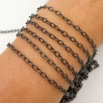 Load image into Gallery viewer, Black Rhodium Sterling Silver Twisted Oval Link Chain