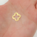 Load image into Gallery viewer, 15mm Gold-plated Sterling Silver Brushed Flower Connector