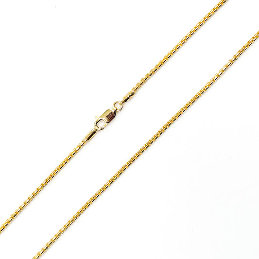 100KV0934000. 14k Solid Yellow Gold Venetian Box Link Necklace