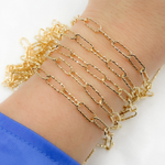 Load image into Gallery viewer, V9GP. Gold Plated 925 Sterling Silver Diamond Cut Paperclip Chain