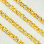 Load image into Gallery viewer, Gold Plated 925 Sterling Silver Textured Curb Marina Chain