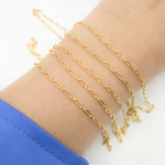Load image into Gallery viewer, Z18GP. Gold Plated 925 Sterling Silver Smooth Long & Short Link Chain