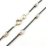 Load image into Gallery viewer, Black Rhodium Sterling Silver Bead Satellite Necklace