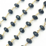 Load image into Gallery viewer, Black Spinel Gold Plated Wire Chain