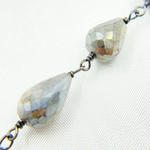 Load image into Gallery viewer, Coated Labradorite Pear Shape Oxidized Wire Chain