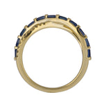 Load image into Gallery viewer, 14K Solid Yellow Gold Diamond and Gemstone Cross Ring