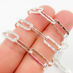 Load image into Gallery viewer, Sterling Silver Hammered Paperclip Link Chain