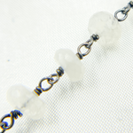 Load image into Gallery viewer, White Moonstone Oxidized Wire Chain.