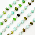 Load image into Gallery viewer, Peruvian Opal Sterling Silver Wire Chain