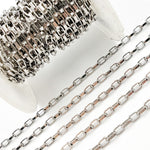 Load image into Gallery viewer, Oxidized Sterling Silver Flat Oval Link Chain