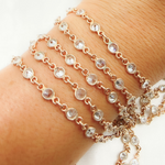 Load image into Gallery viewer, Cubic Zirconia Round Shape Connected Chain