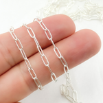 Load image into Gallery viewer, Sterling Silver Hammered Paperclip Link Chain
