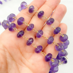 Load image into Gallery viewer, Amethyst Gold Plated Wire Chain. AME1