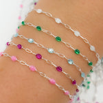 Load image into Gallery viewer, Sterling Silver Enamel Satellite Chains