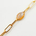 Load image into Gallery viewer, Gold Filled Golden Shade Color Opal Enamel Cable Chain