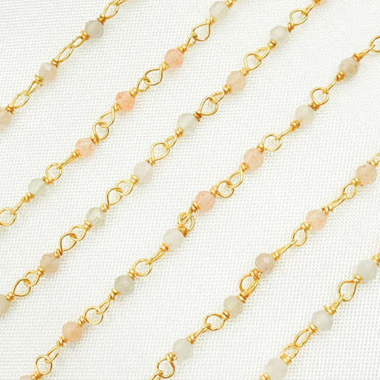 Multi Moonstone Wire Chain