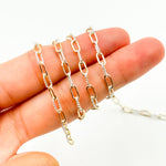 Load image into Gallery viewer, XM3106PZXETT. 14k Gold Filled Smooth and Silver Textured Paperclip Link Chain