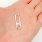 Load image into Gallery viewer, White Sterling Silver Oval Clasp