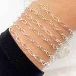 Load image into Gallery viewer, Sterling Silver Flat Marquise Shape Link Chain