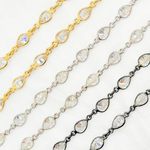 Load image into Gallery viewer, Cubic Zirconia Pear Shape Connected Chain