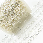 Load image into Gallery viewer, Sterling Silver Flat Round Link Chain
