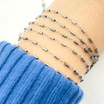 Load image into Gallery viewer, Oxidized Sterling Silver Fancy Tube Link Chain