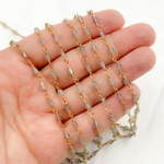 Load image into Gallery viewer, Labradorite Gold Plated Wire Chain.