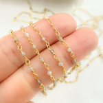 Load image into Gallery viewer, Coated Blue Moonstone Wire Chain