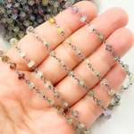 Load image into Gallery viewer, Multi Sapphire Ombre Oxidized Wire Chain. MSA14