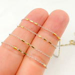 Load image into Gallery viewer, 025R02E3TP0G8LbyFt. 14K Solid Gold Satellite Bar Chain