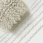 Load image into Gallery viewer, Sterling Silver Diamond Cut Oval Link Chain