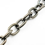 Load image into Gallery viewer, Black Rhodium Sterling Silver Twisted Oval Link Chain