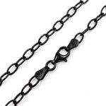 Load image into Gallery viewer, 80BR. Black Rhodium 925 Sterling Silver Textured Cable Necklace