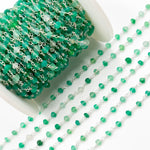 Load image into Gallery viewer, Green Onyx Sterling Silver Wire Chain