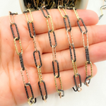 Load image into Gallery viewer, Gold Plated, Black Rhodium & Rose Gold Plated 925 Sterling Silver Diamond Cut Paperclip Chain