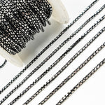 Load image into Gallery viewer, Black Rhodium and Sterling Silver Diamond Cut Box Chain