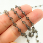 Load image into Gallery viewer, Smoky & Black Gem Stone Wire Wrapped Chain