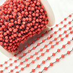 Load image into Gallery viewer, Red Coral Wire Wrap Chain