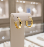 Load image into Gallery viewer, GER5. 14K Solid Gold Hollow Hoop Earrings