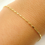 Load image into Gallery viewer, 14k Solid Yellow Gold Bars Link Bracelet