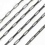 Load image into Gallery viewer, Black Rhodium Matt 925 Sterling Silver Flat Paperclip Chain
