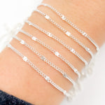 Load image into Gallery viewer, Sterling Silver Curb Chain with Diamond Cut Marina Link