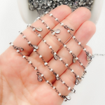 Load image into Gallery viewer, Pearl & CZ Dangle Oxidized Wire Chain