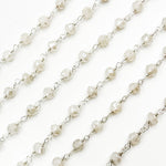 Load image into Gallery viewer, Coated Rainbow Moonstone Sterling Silver Wire Chain