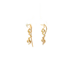 Load image into Gallery viewer, EFD53681. 14K Solid Yellow Gold and Diamonds LOVE Dangle Earrings